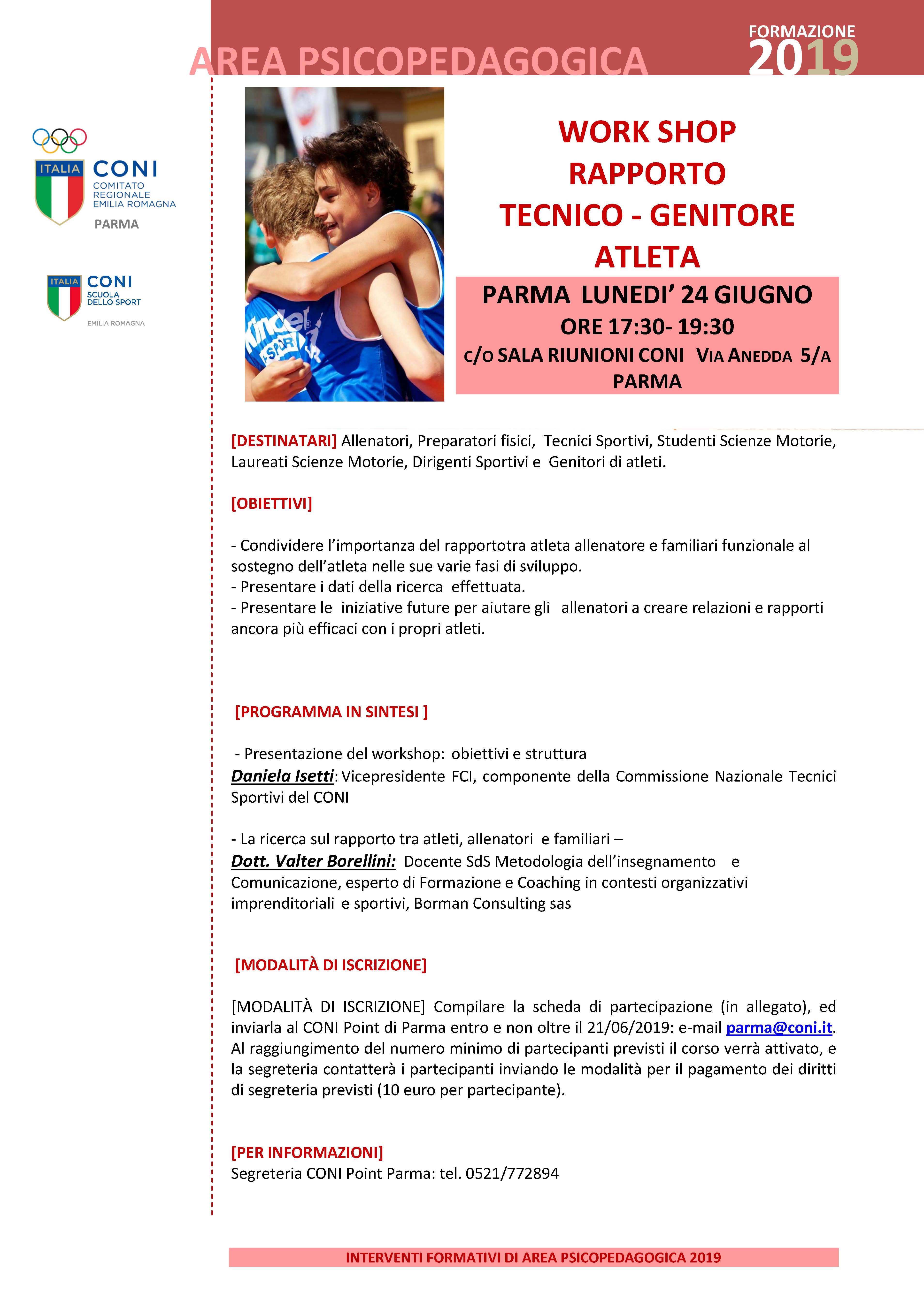 locandina workshop Parma