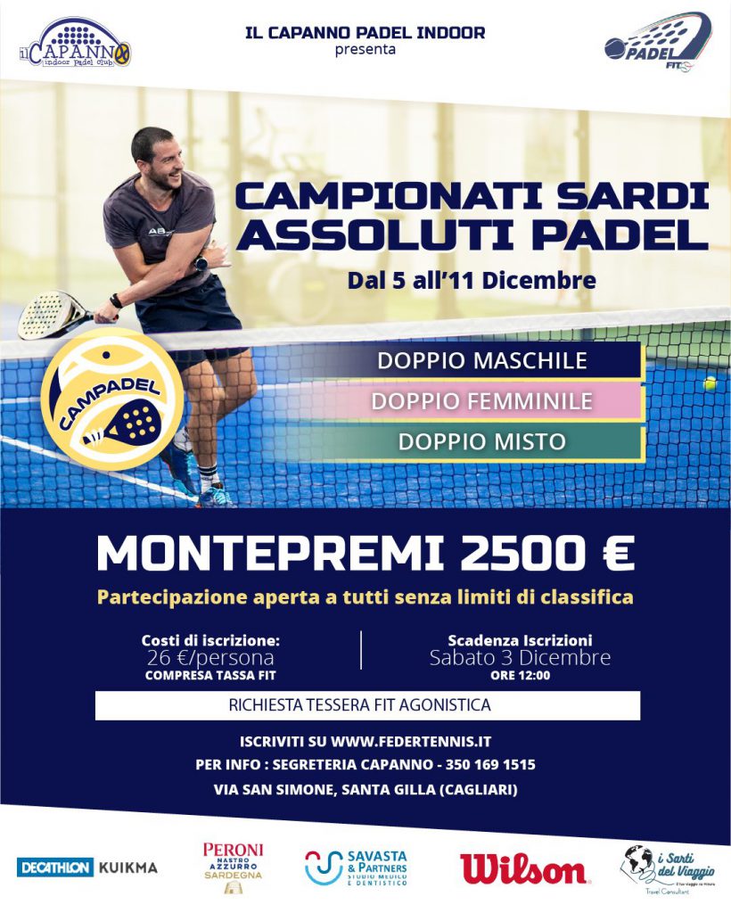 locandina campionati sardi padel 2022